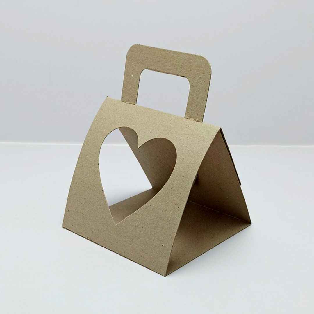 Estuche de cartulina kraft de corazón