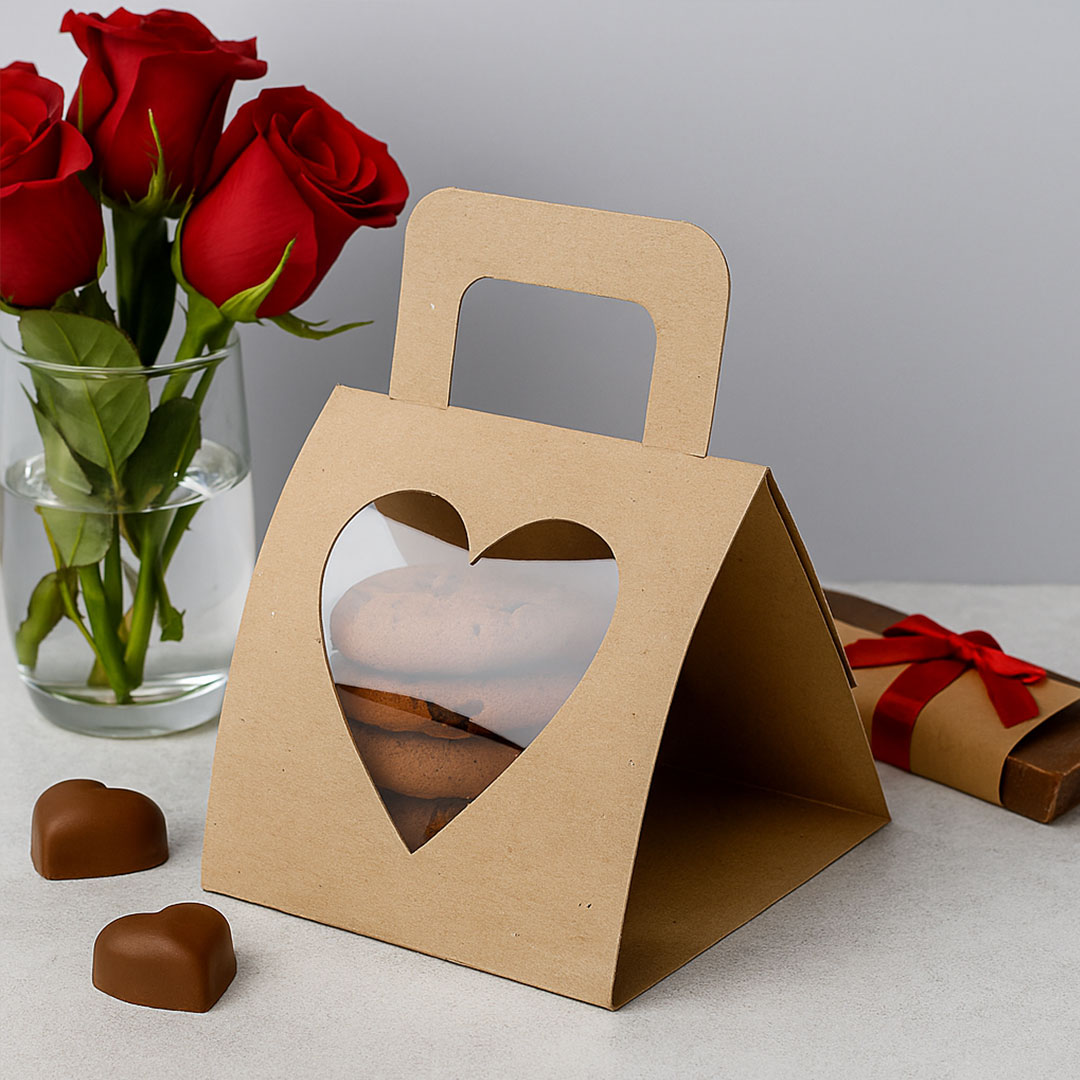 Estuche de cartulina kraft de corazón - Imagen 2